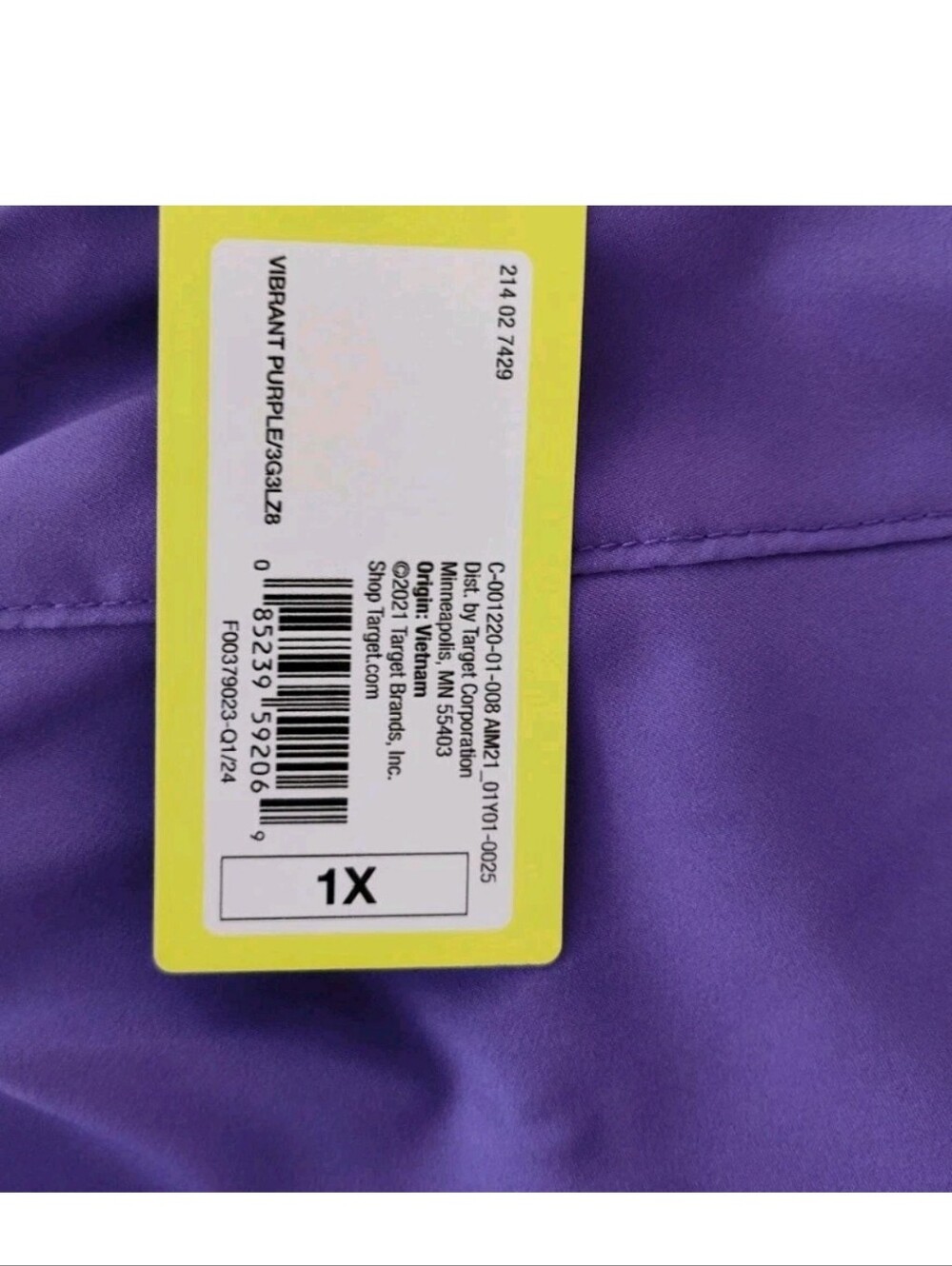 All in Motion Women's Purple Running Shorts Size 1X Zip Pocket Built in Brief - Picture 9 of 10